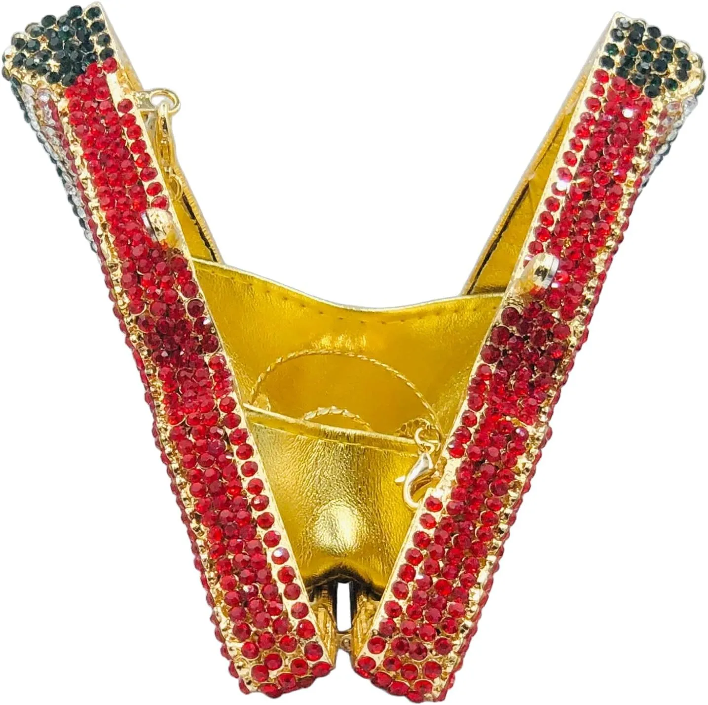 Novelty 3D Pizza Shape Women Crystal Clutch Evening Bag Party Prom Dinner Rhinestone Clutch Purses and Handbags,Mini