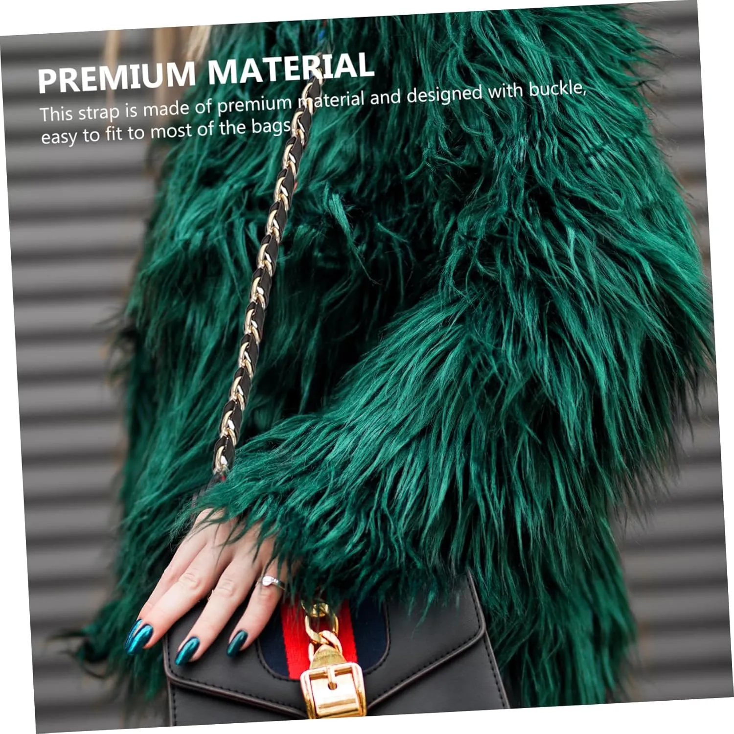 NUOBESTY 4 Pcs Adoption of Pu Material Bag Strap Pu Shoulder Strap Wear Resistant Simple but Fashion Chain Link