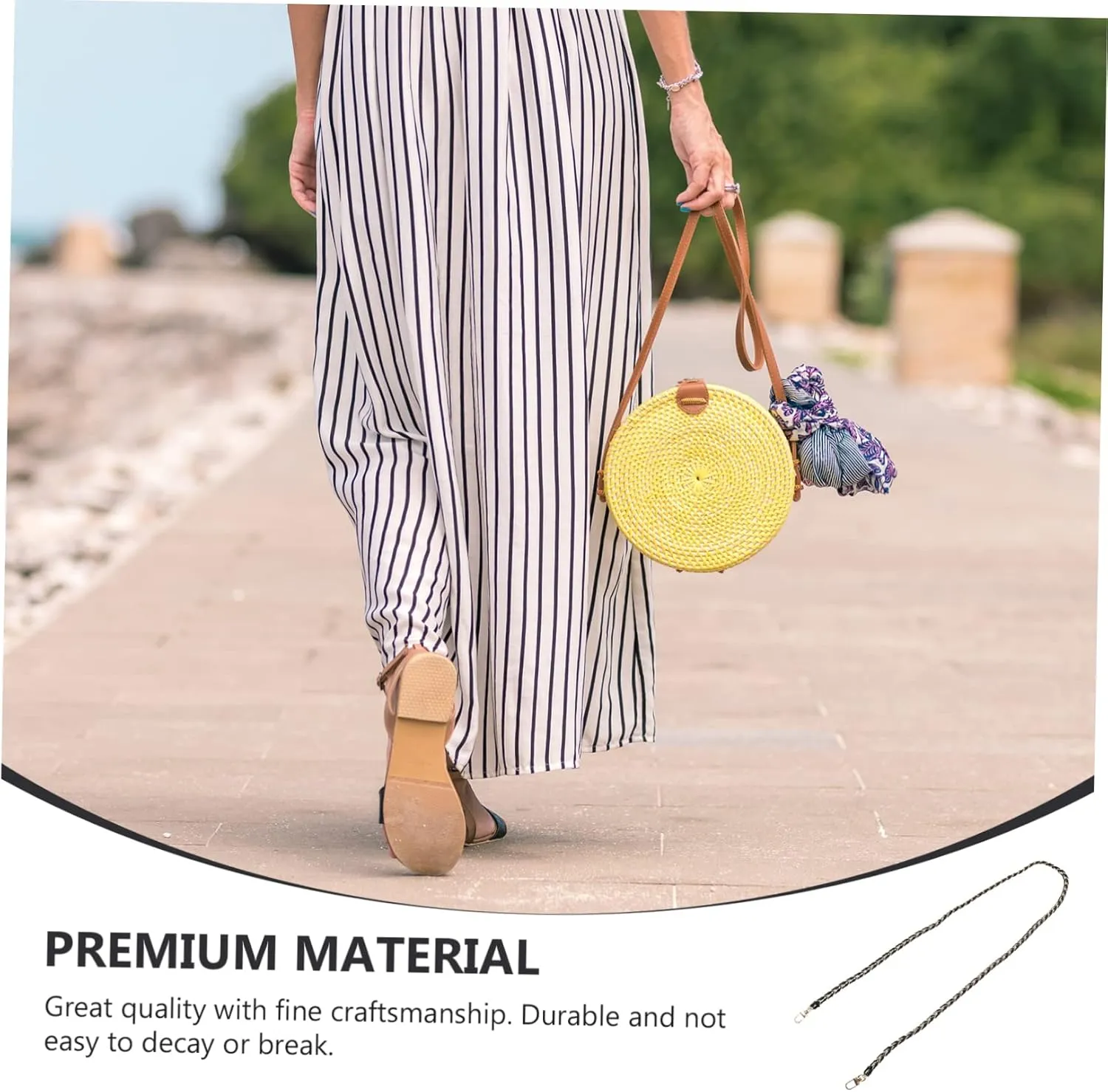 NUOBESTY 4 Pcs Adoption of Pu Material Bag Strap Pu Shoulder Strap Wear Resistant Simple but Fashion Chain Link
