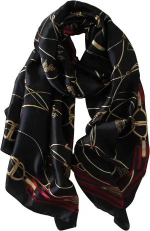 NUWEERIR Womens 100% Large Mulberry Silk Scarf Long Satin Scarf Fashion Lightweight Wraps