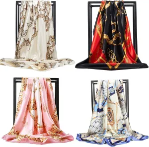 NUWEERIR Womens Mulberry Silk Scarf - Long Satin Fashion Designer Wrap