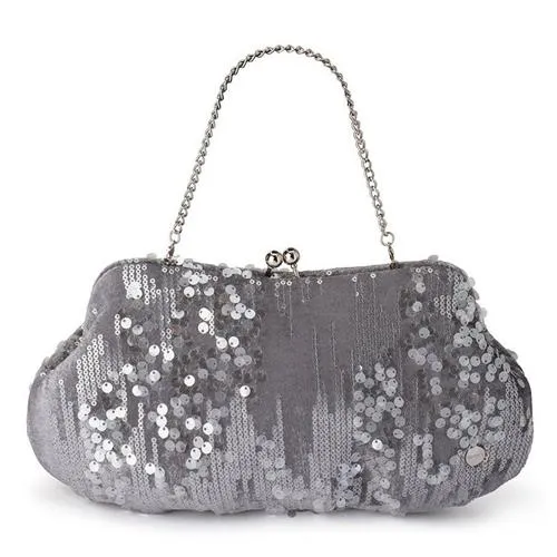 Olga Berg Misha Velvet Sequin Bag