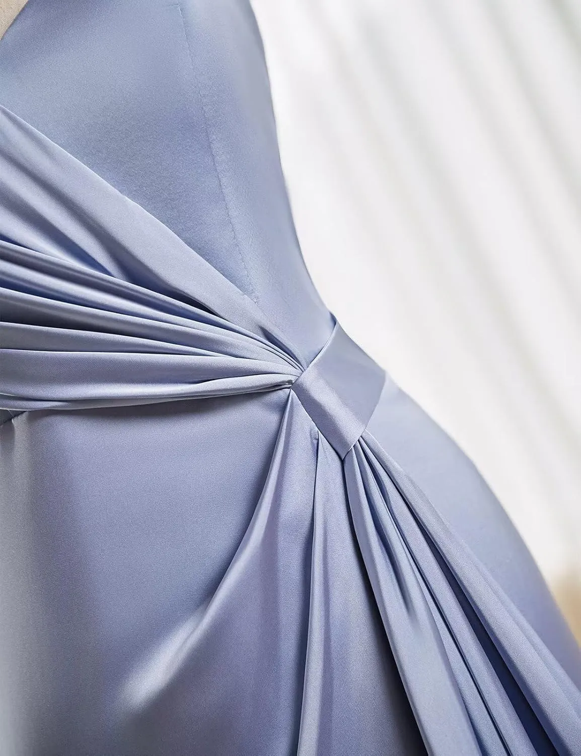 One Shoulder Bridesmaid Dresses Mermaid Satin Prom Dress 2025 Long Ruched Bodycon Evening Party Gowns with Slit