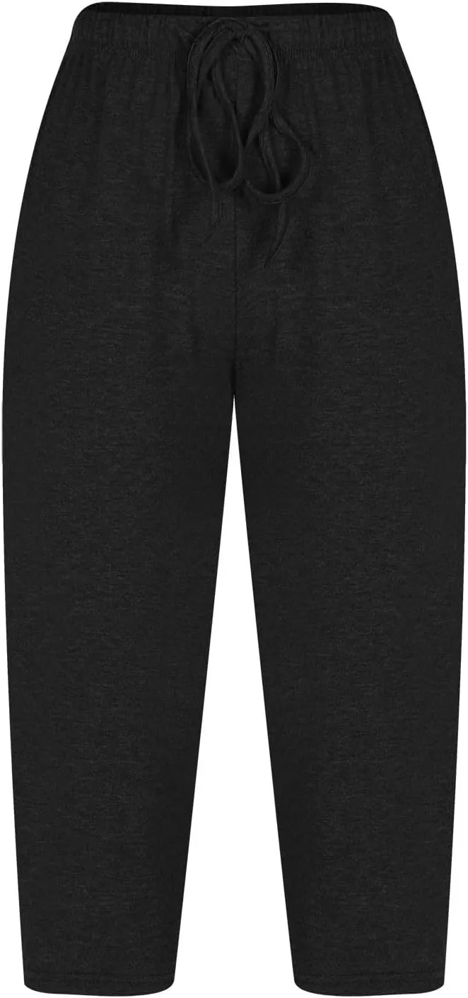 Pajama Sets For Women Casual Summer 2 Piece Capri Pjs Set Short Sleeve V Neck Sleepwear Trendy Clothes Outfits