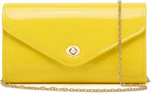 Patent Leather Envelope Clutch Womens Evening Handbag Stylish Shoulder Crossbody Bag for Dating Wedding Party Prom