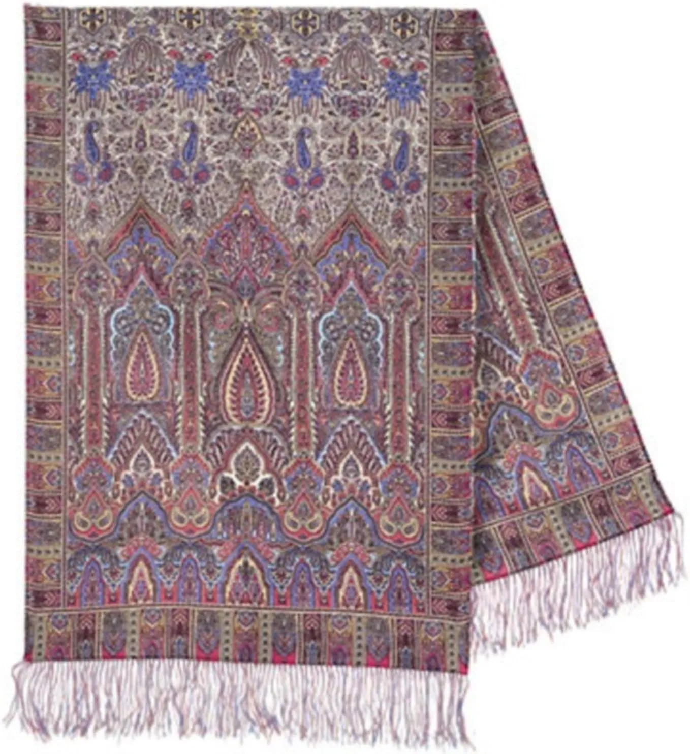Pavlovo Posad Wool Shawl for Women with Silk Fringe 27.5x79'' (70x200 cm) 100% Wool Scarf for Women, Wrap, Fashion Scarves