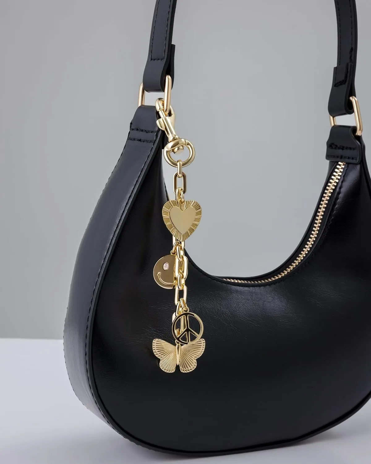 PAVOI 14K Gold Plated Bag Charms – Heart, Pearl, Strawberry & More Cute Keychain Accessories