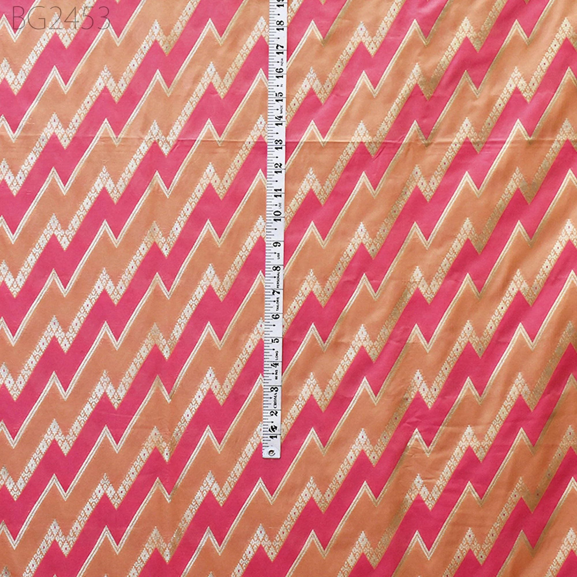 Peach Brocade Fabric by the Yard Wedding Dresses Lehenga Skirts Jackets Indian Blended Banarasi Dress Material Sewing Home Décor Crafting