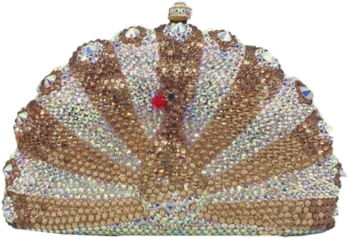 Peacock Crystal Clutch Purses for Women Sparkly Rhinestone Evening Handbags Party Wedding Glitter Purse A-Purple&Silver