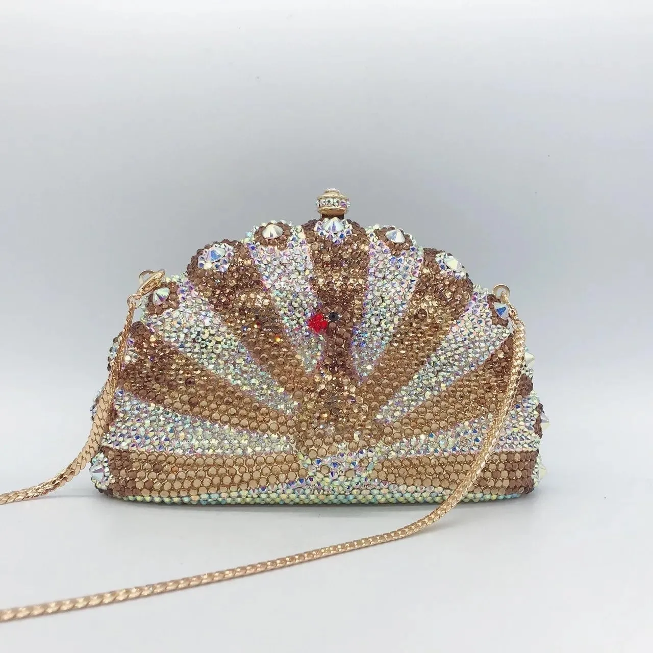 Peacock Crystal Clutch Purses for Women Sparkly Rhinestone Evening Handbags Party Wedding Glitter Purse A-Purple&Silver