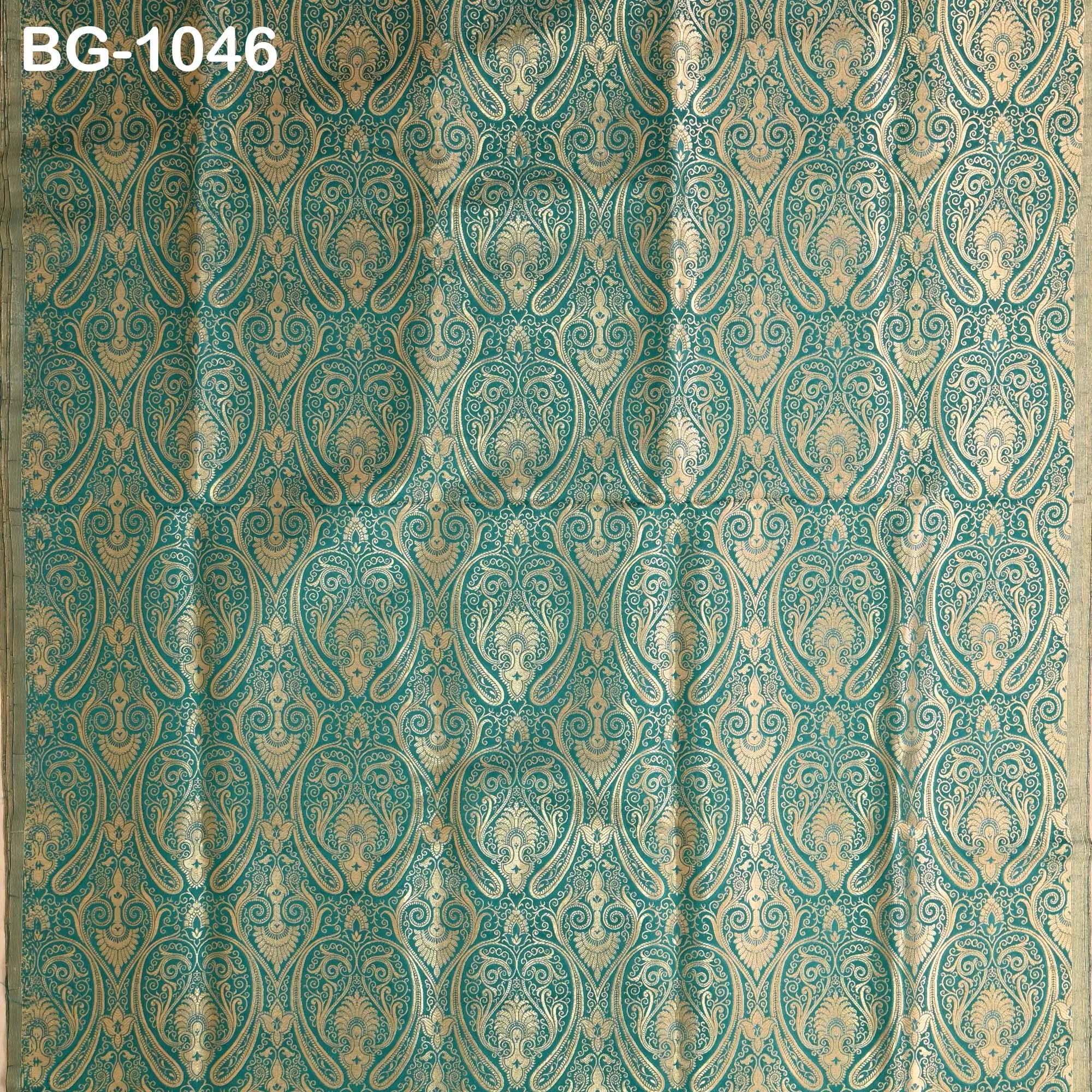 Peacock Green Brocade Fabric by Yard Theatrical Costumes Indian Banarasi Wedding Dress Material Knee Length Coat Sewing Upholstery Drapery