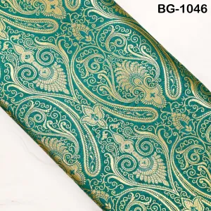 Peacock Green Brocade Fabric by Yard Theatrical Costumes Indian Banarasi Wedding Dress Material Knee Length Coat Sewing Upholstery Drapery