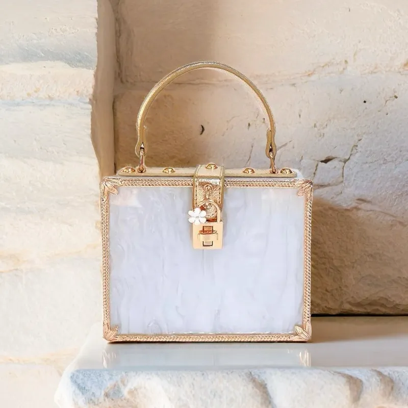 Pearl Box Handbag Unique Purse