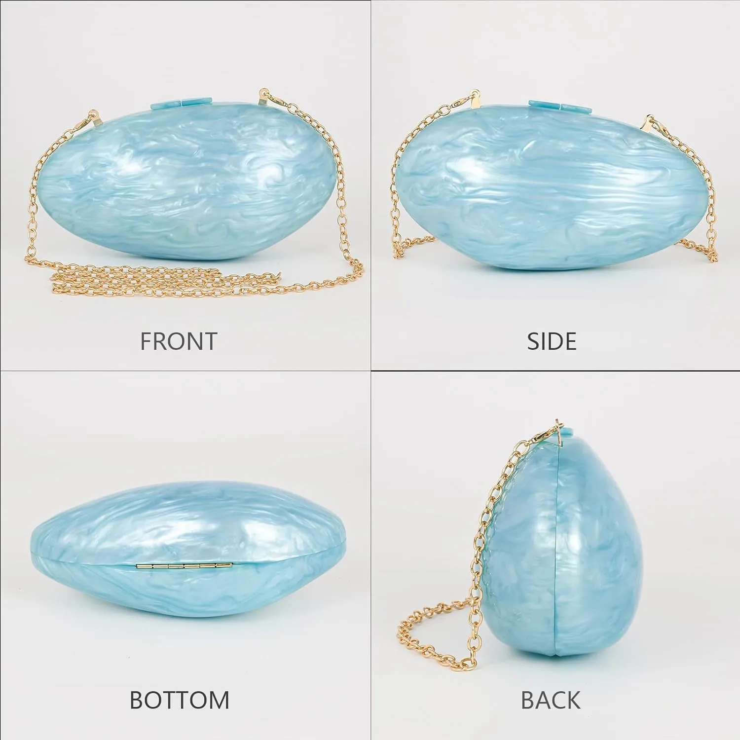 Pearl Clutch Purses For Women,Shell Acrylic Handbags Evening Bag Purse Small Shoulder Crossbody Bags Wedding Guest