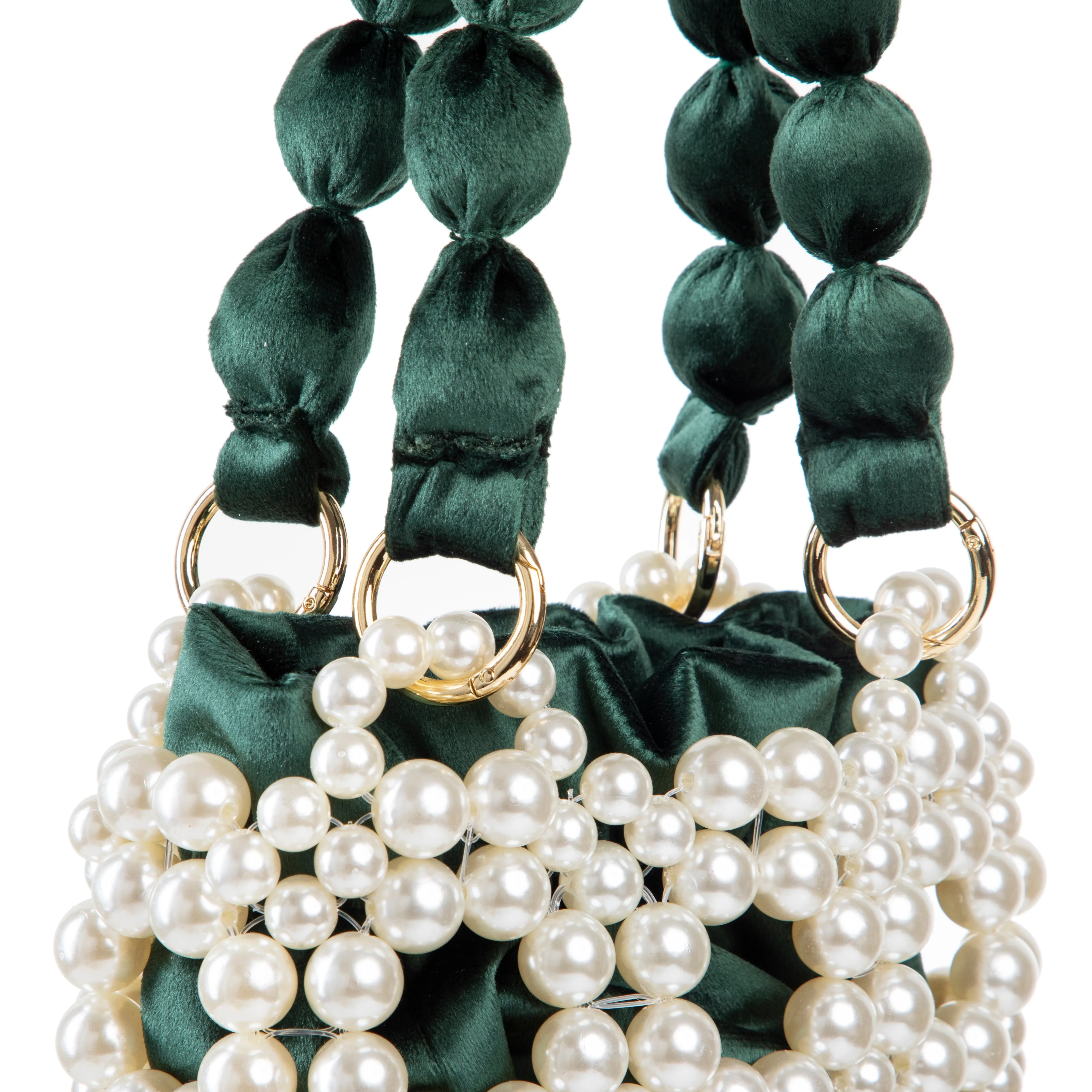 Pearl Green Velvet Handbag