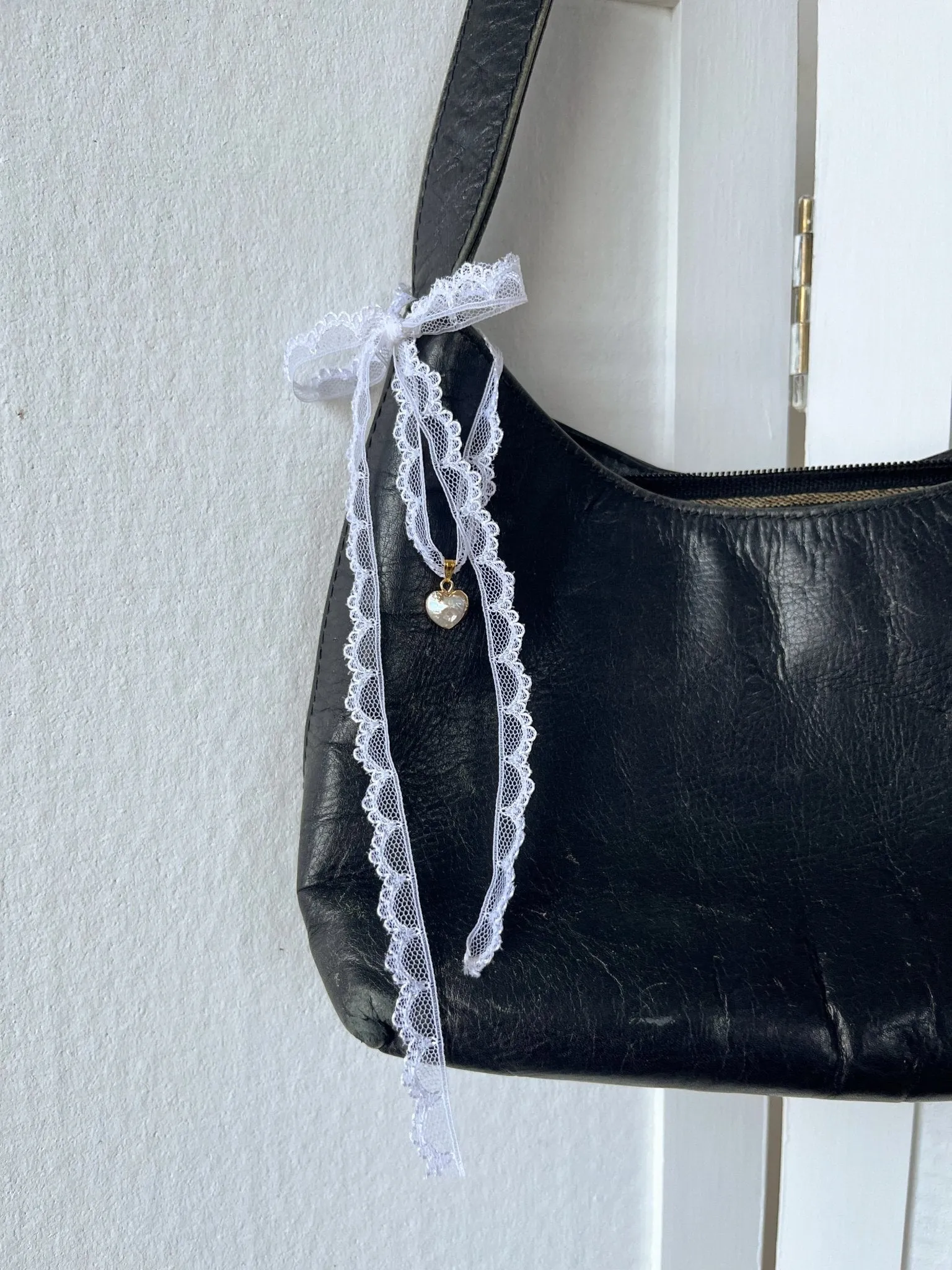 'Pearl Heart' Mini Bag Charm