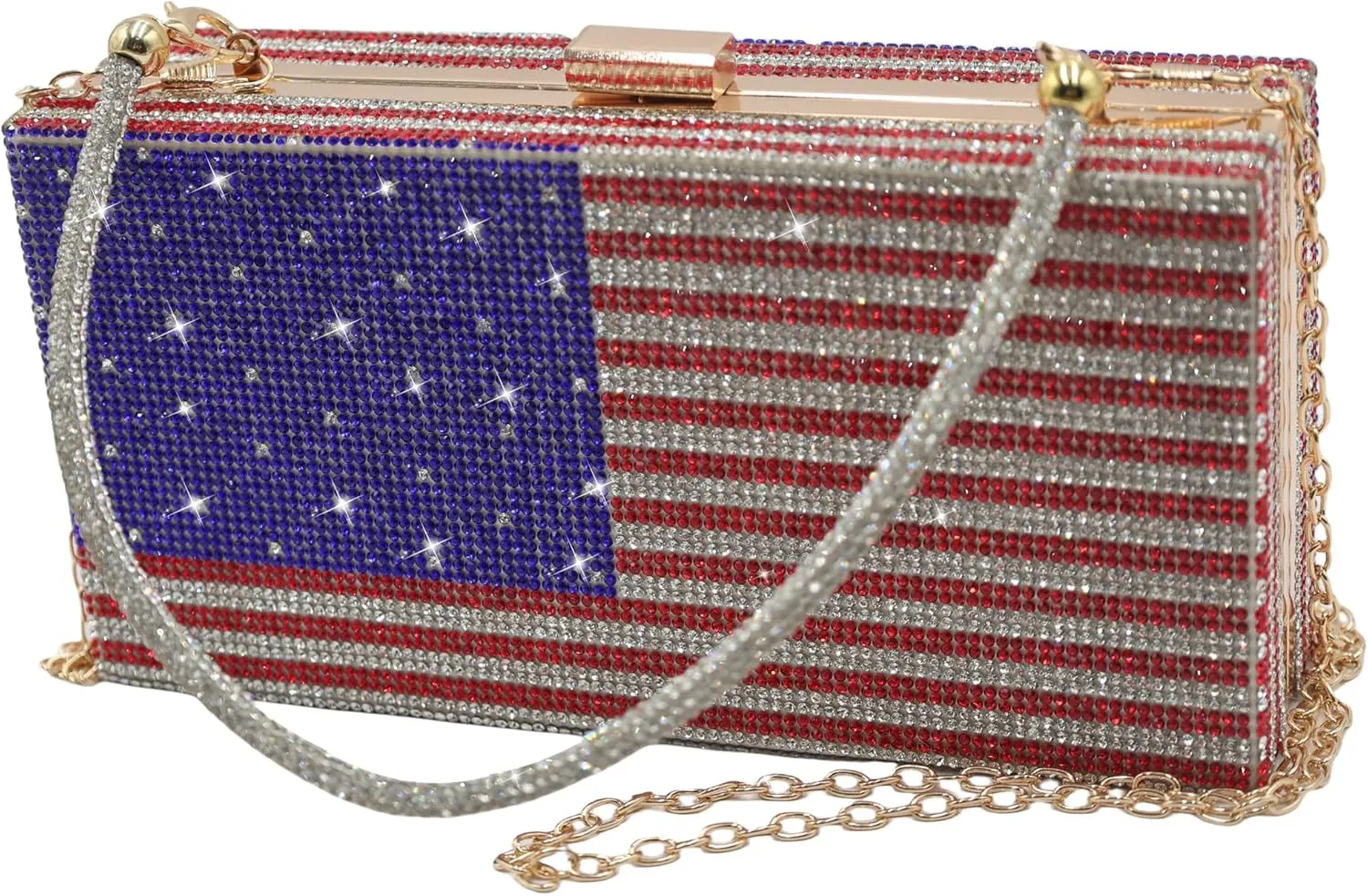pearl&she Diamond Women Evening Handbags Purse Minaudiere Clutch Bag,Stack of Cash Dollars Crystal Clutch Purses