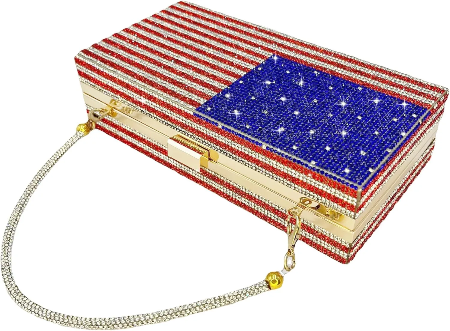 pearl&she Diamond Women Evening Handbags Purse Minaudiere Clutch Bag,Stack of Cash Dollars Crystal Clutch Purses