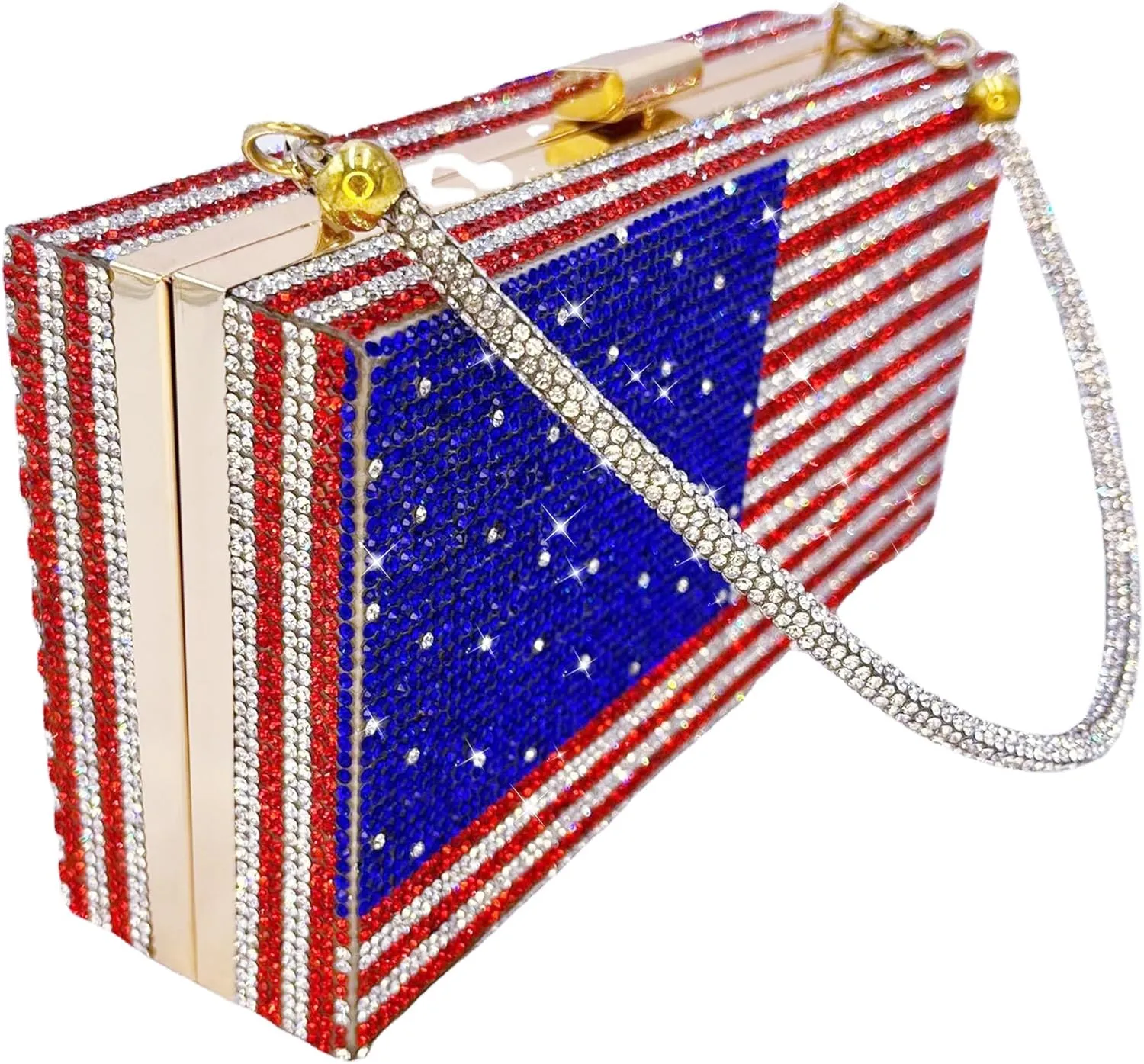 pearl&she Diamond Women Evening Handbags Purse Minaudiere Clutch Bag,Stack of Cash Dollars Crystal Clutch Purses