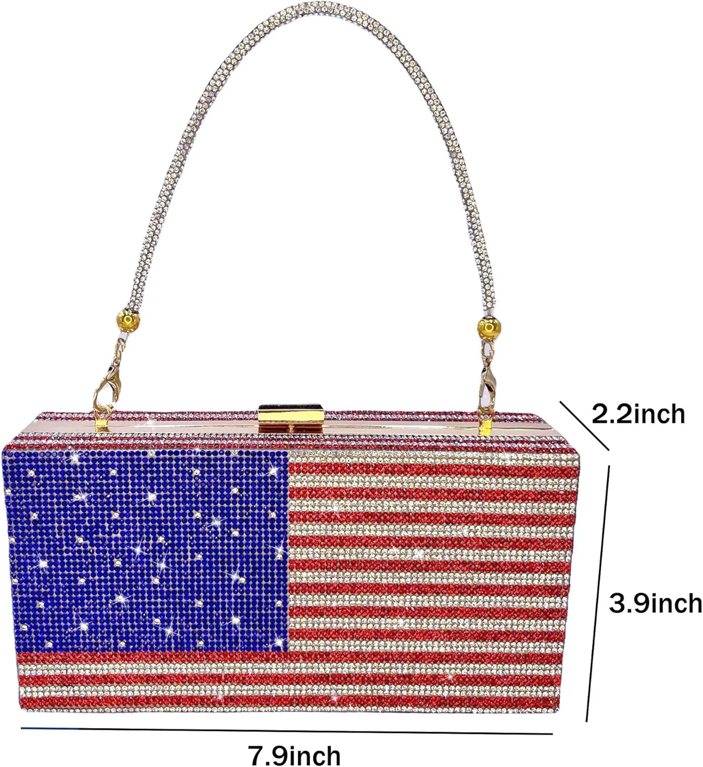 pearl&she Diamond Women Evening Handbags Purse Minaudiere Clutch Bag,Stack of Cash Dollars Crystal Clutch Purses