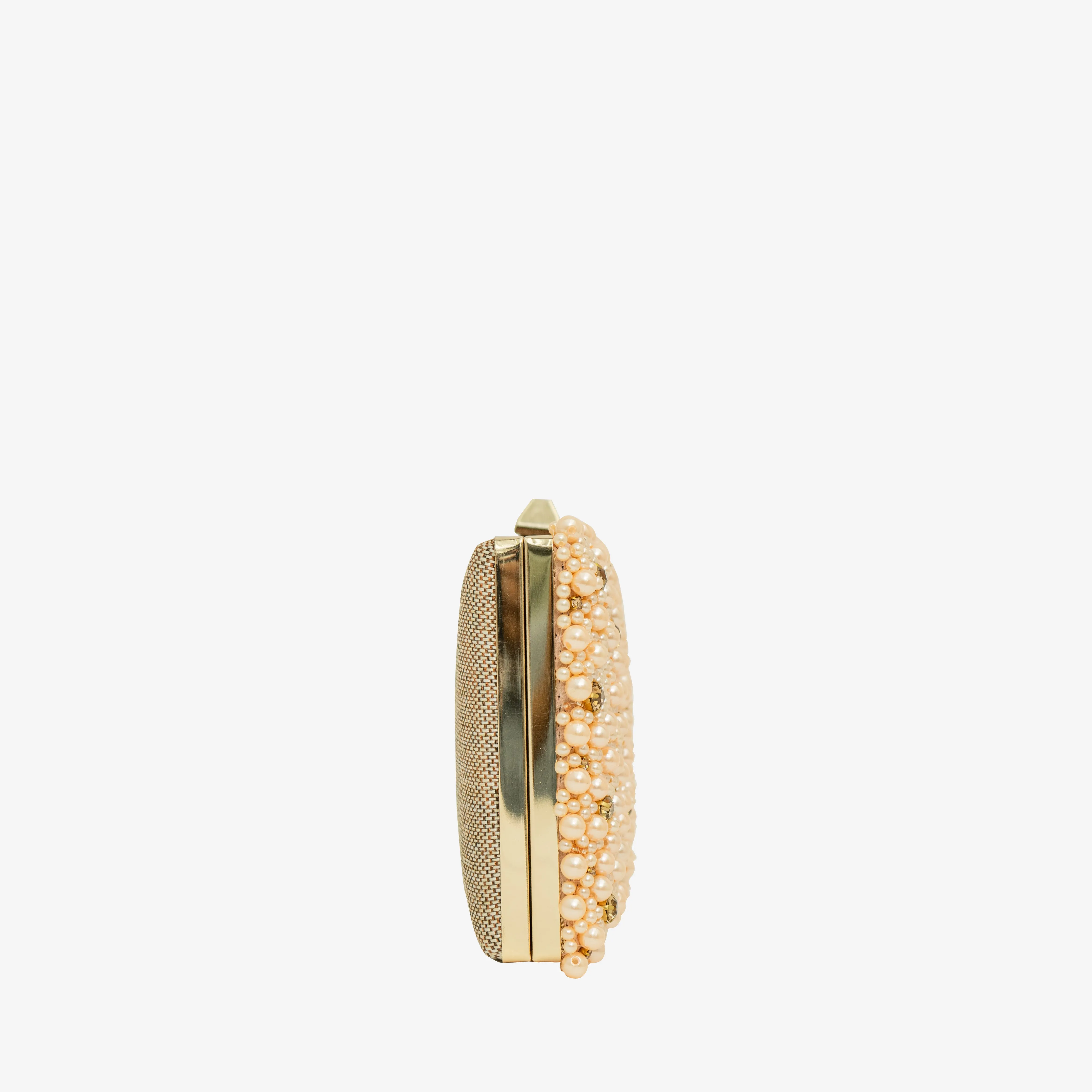 Pearls Luxe Embellished Clutch  | Cara