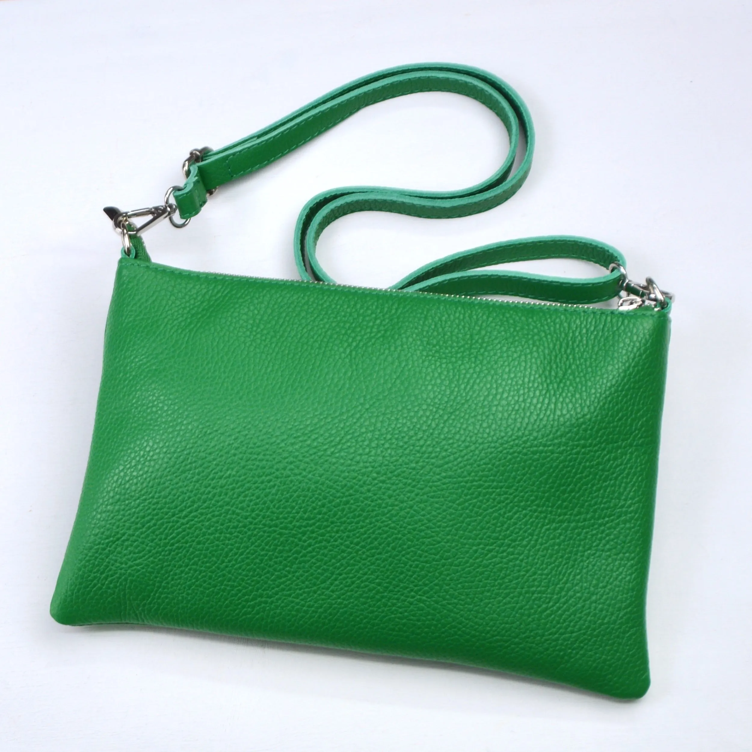 Personalised Large Leather Clutch or Crossbody Bag