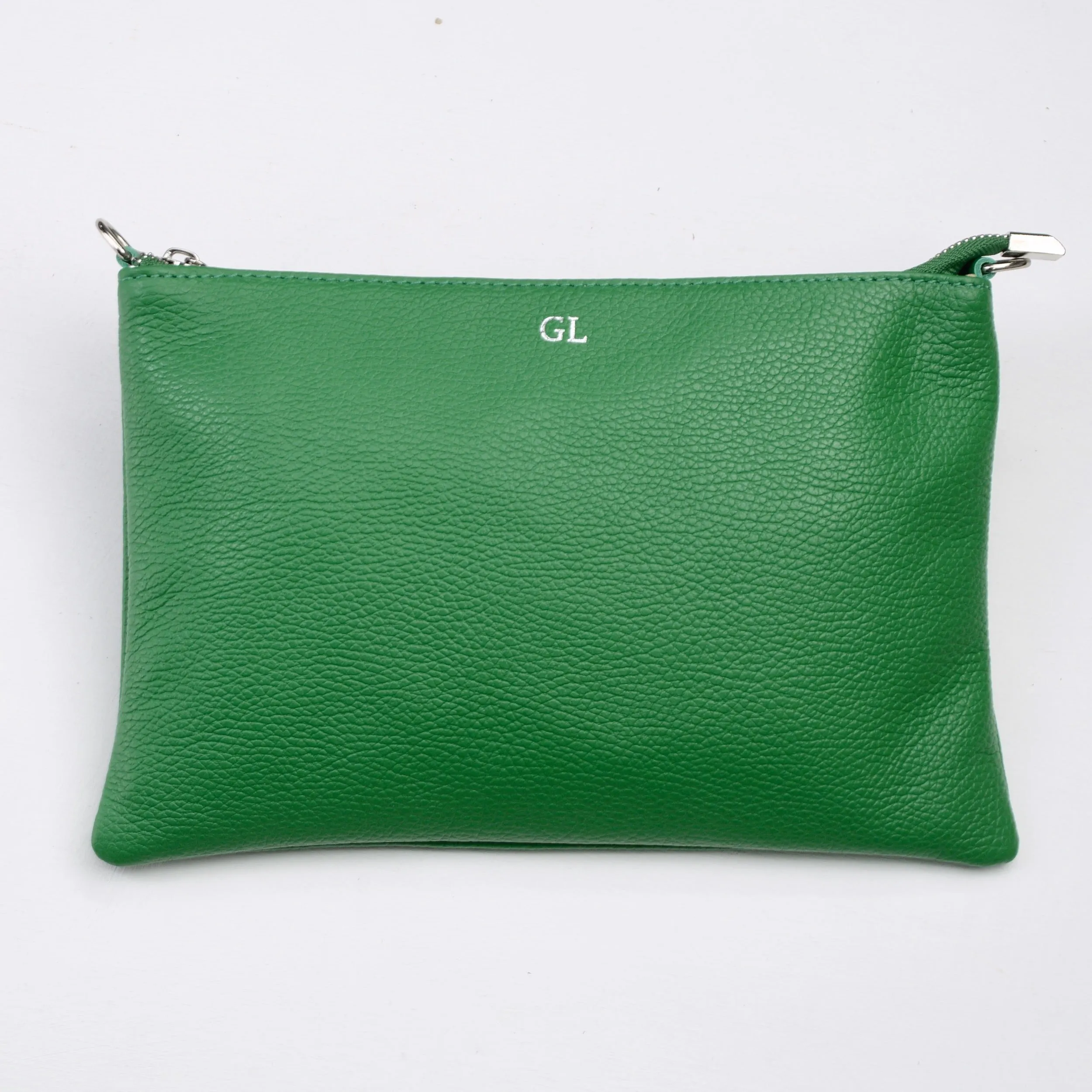 Personalised Monogram Large Leather Clutch Or Crossbody Bag