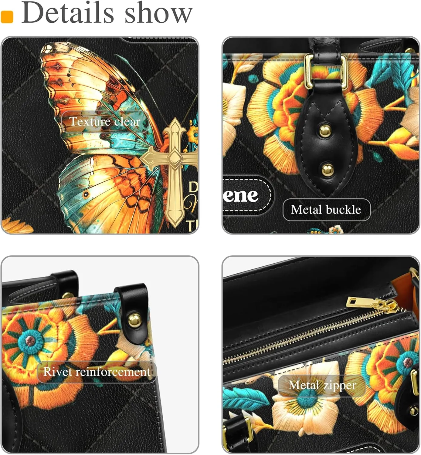 Personalized Leather Handbag with Zipper for African American Woman, Custom Purses Gift For Black Women, Mother's Day Gift