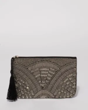 Pewter Alicia Beaded Purse