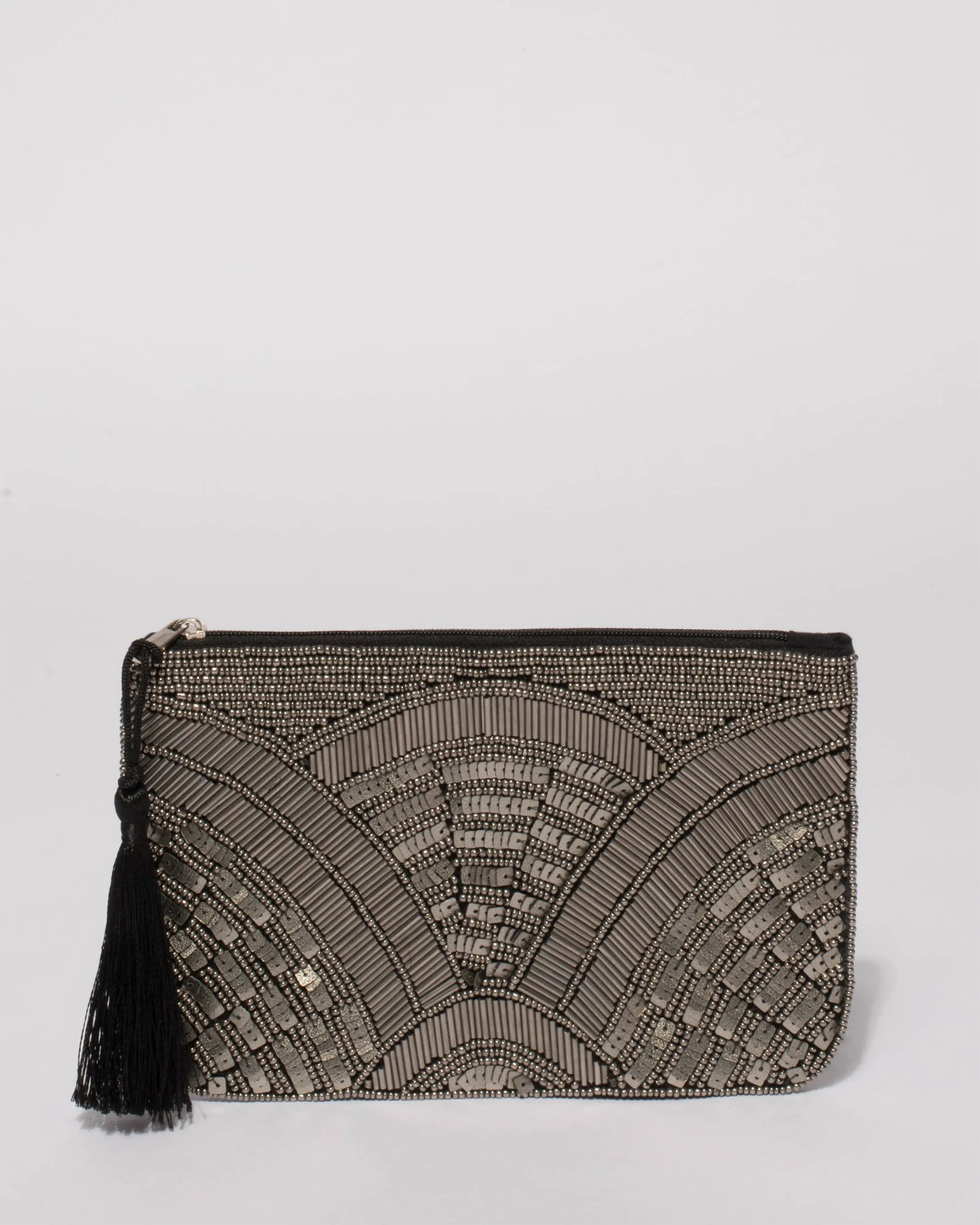 Pewter Alicia Beaded Purse
