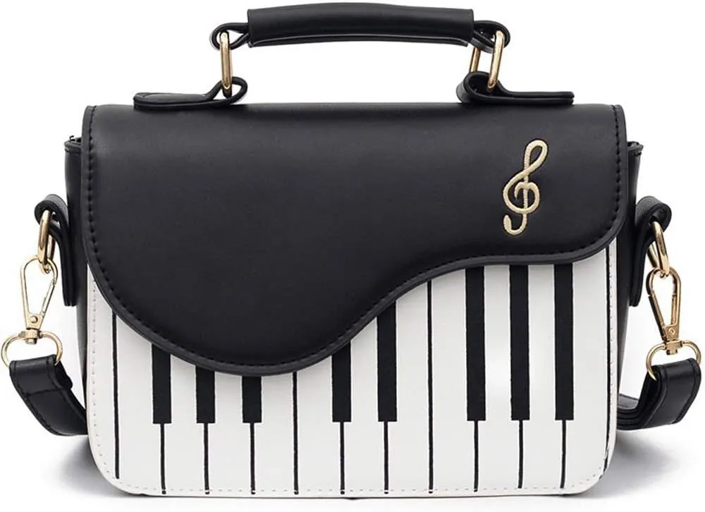 Piano Shape Crossbody Bags for Women Stylish Satchel Purse Flap Shoulder Bag Small Top Handle Handbags