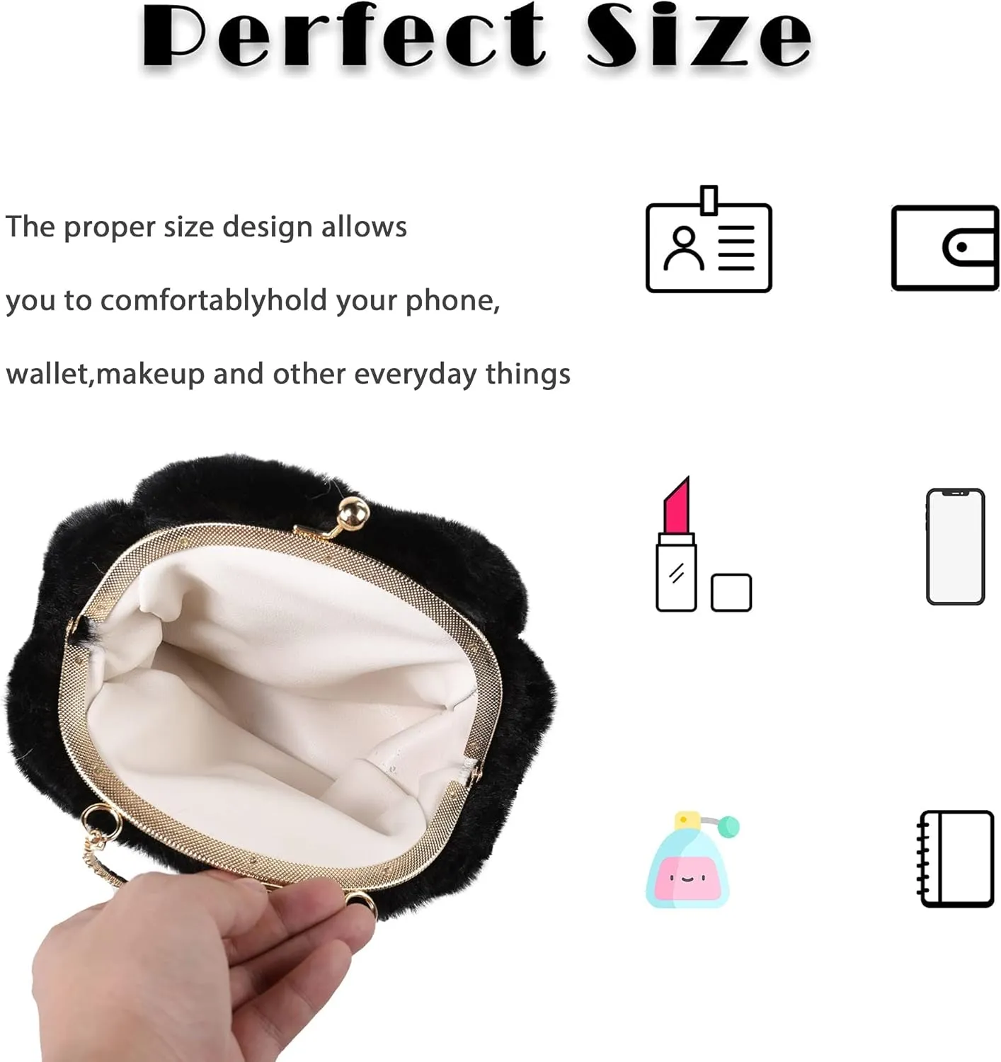 Pilipala Faux Fur Purse Fuzzy Bunny Women's Crossbody Handbags Plush Shoulder Bag Fluffy Top Handle Clutch Purses for Girls