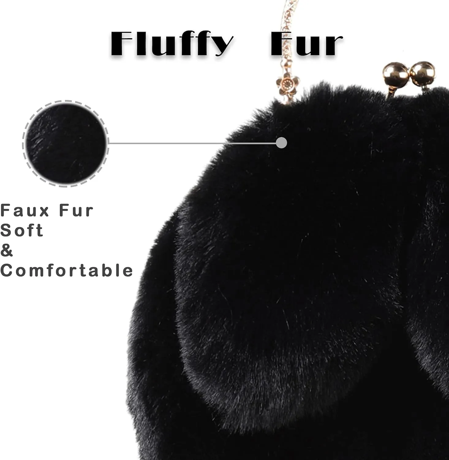 Pilipala Faux Fur Purse Fuzzy Bunny Women's Crossbody Handbags Plush Shoulder Bag Fluffy Top Handle Clutch Purses for Girls