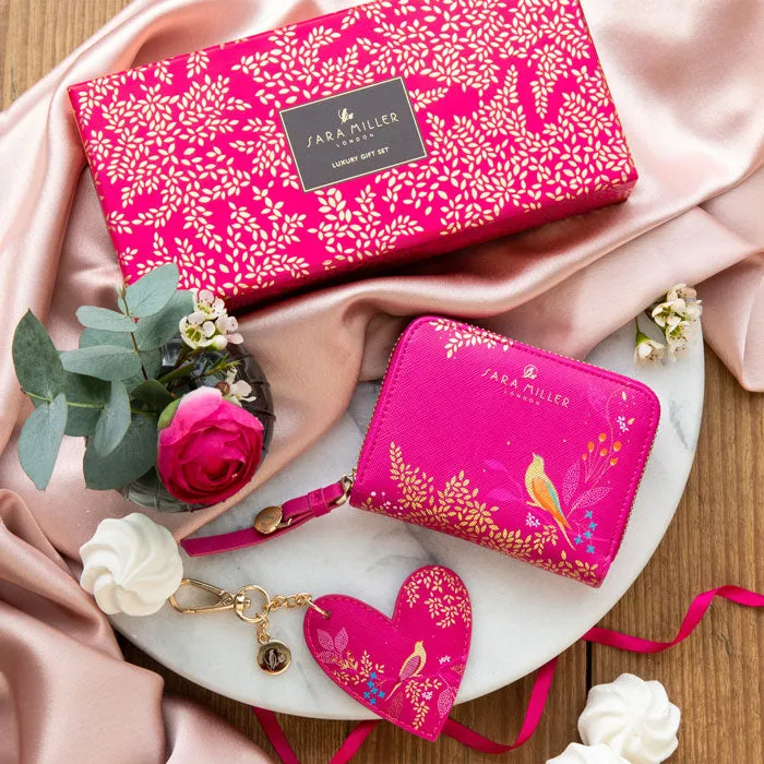 Pink Birds Purse & Keyring Gift Set