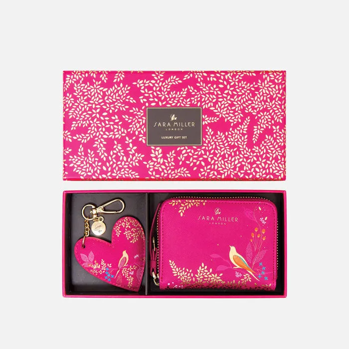 Pink Birds Purse & Keyring Gift Set