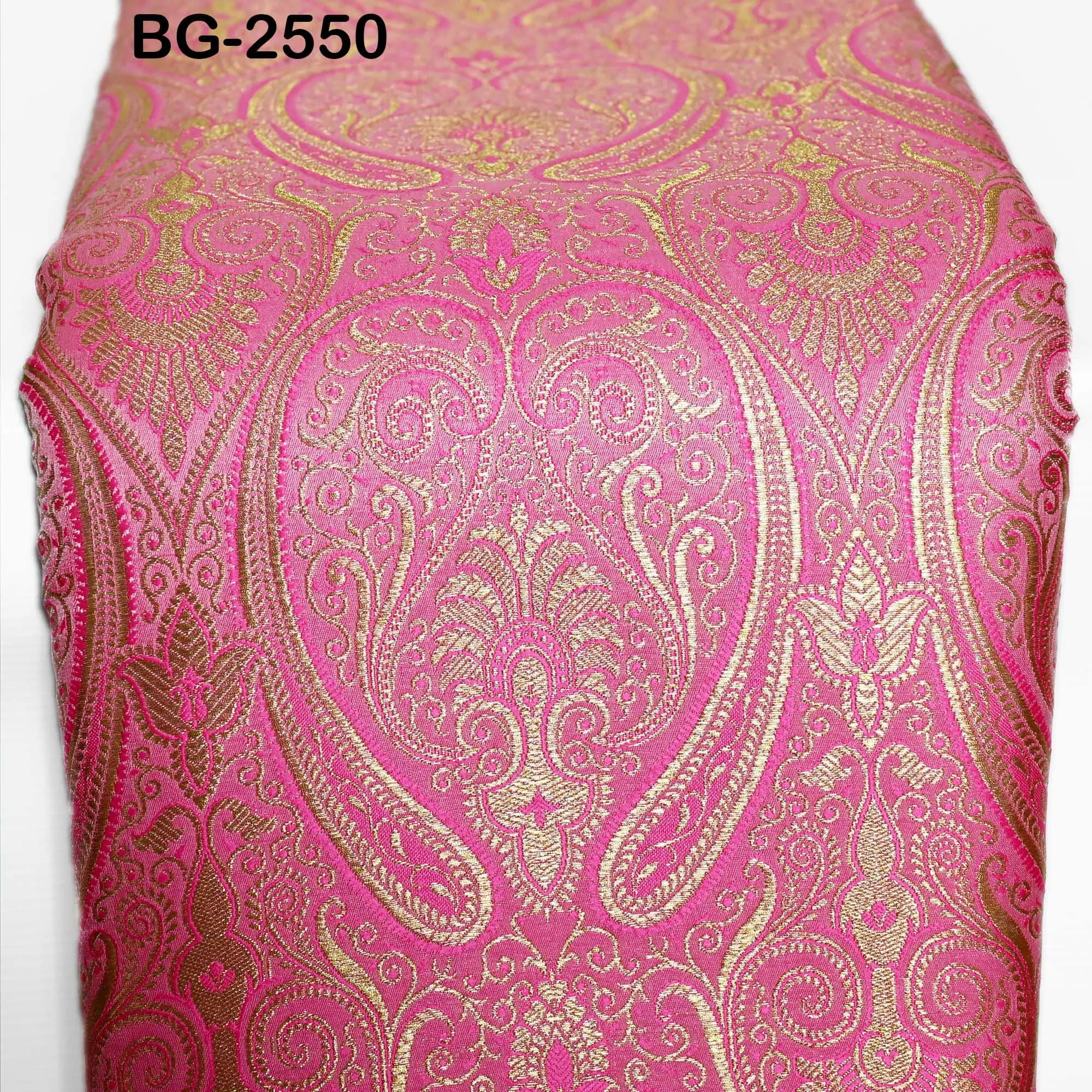Pink Brocade Fabric by the Yard Banarasi Indian Blended Dress Material Sewing Theatrical Costumes Home Décor Short Jackets Waistcoats Blouse