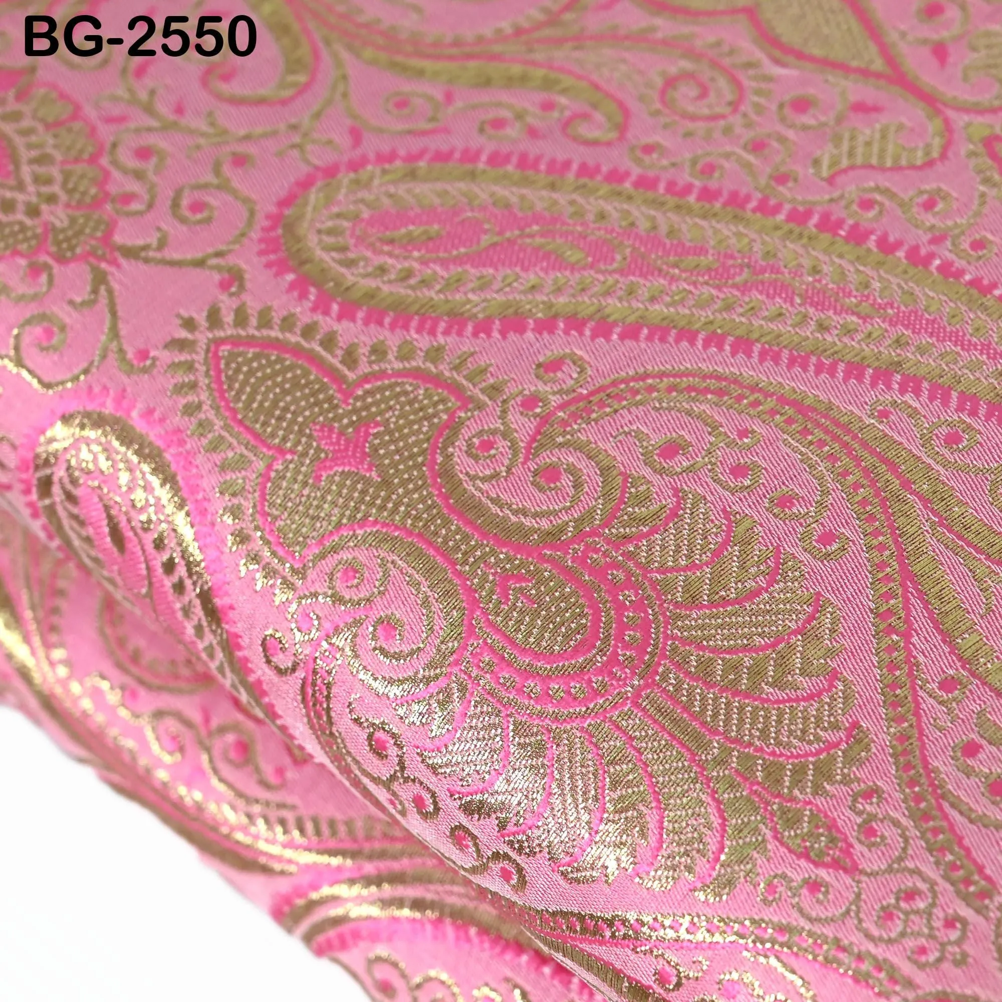 Pink Brocade Fabric by the Yard Banarasi Indian Blended Dress Material Sewing Theatrical Costumes Home Décor Short Jackets Waistcoats Blouse