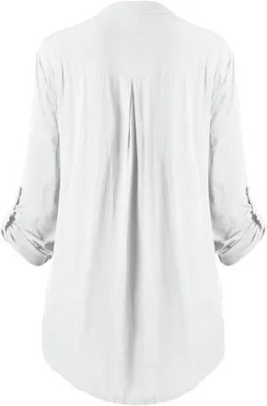 Plus Size Tops for Women Dressy Long Sleeve Mexican Embroidered Causal Shirts Fashion V Neck Button Down Fall Blouses