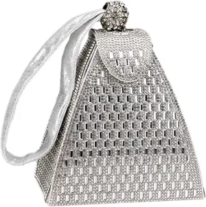 Pocadri Womens Shinny EveningBag Handbag Rhinestone Crystal Purses Elegant Formal Party Banquet Bridal Clutch
