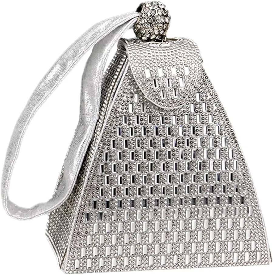 Pocadri Womens Shinny EveningBag Handbag Rhinestone Crystal Purses Elegant Formal Party Banquet Bridal Clutch