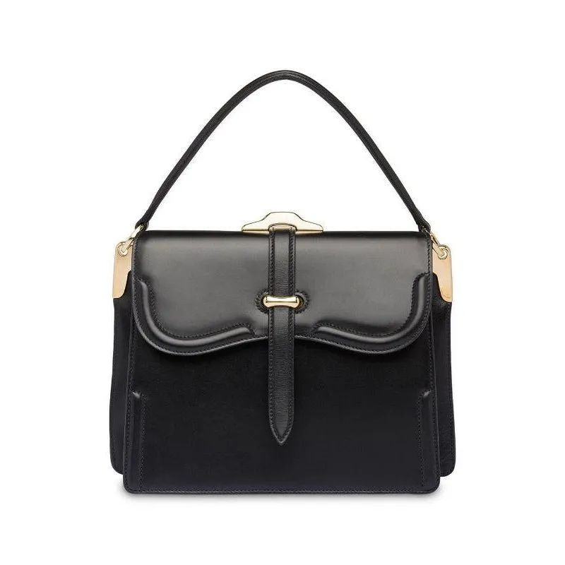 Prada Belle Small Leather Tote Black