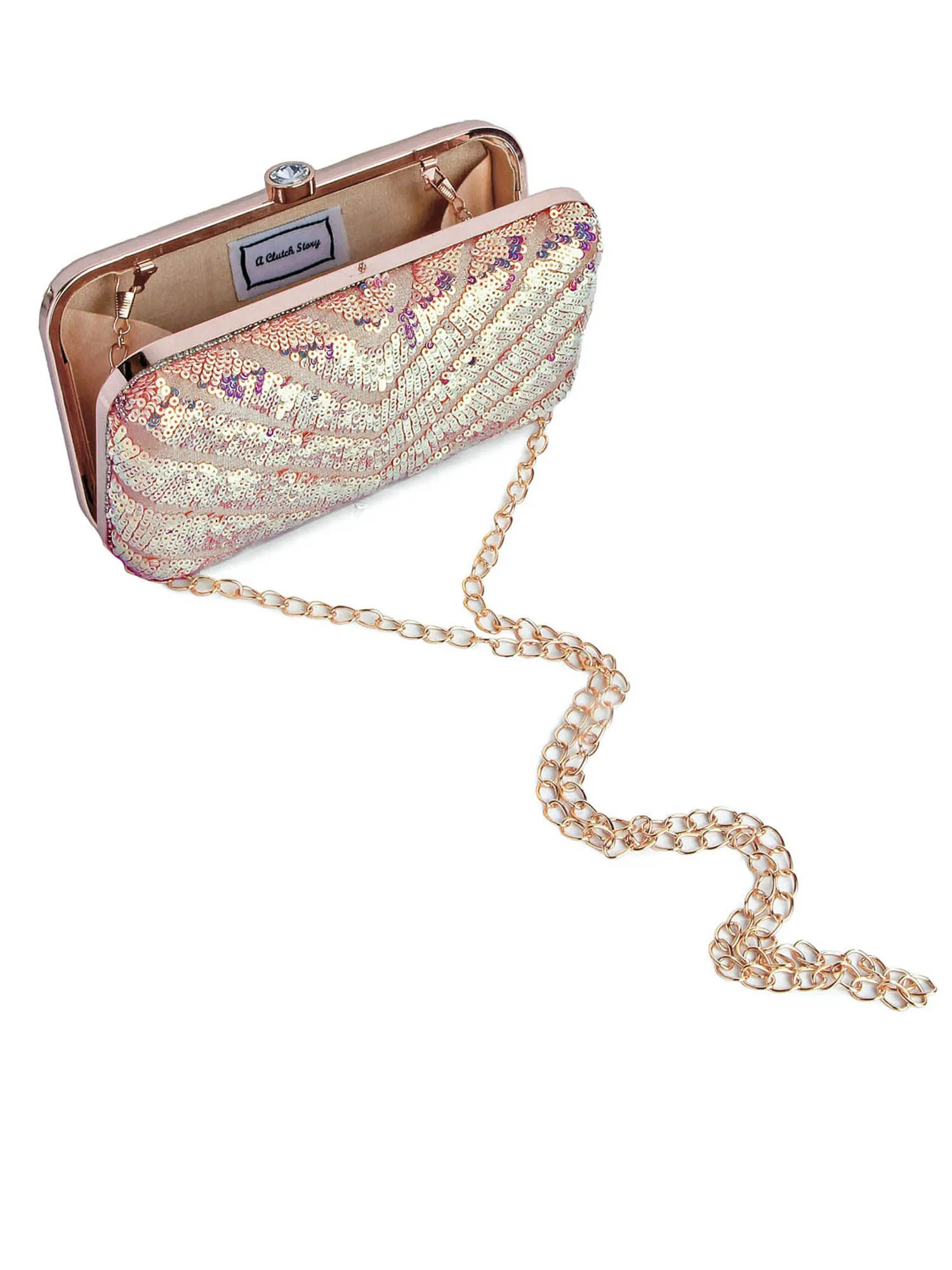 Pragya Jaiswal Pink Radiant Shimmer Clutch (With minor imperfections)