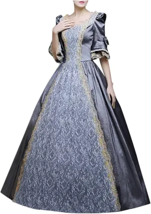 Princess Dress for Women 2025 Victorian Renaissance Dress Vintage Lace Stitching Corset Medieval Dress Ball Gown