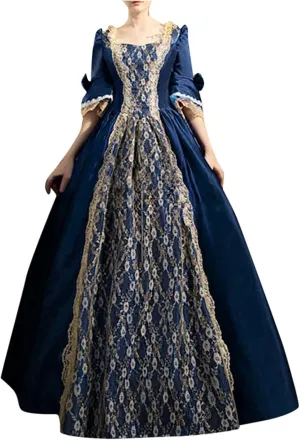 Princess Dress for Women 2025 Victorian Renaissance Dress Vintage Lace Stitching Corset Medieval Dress Ball Gown