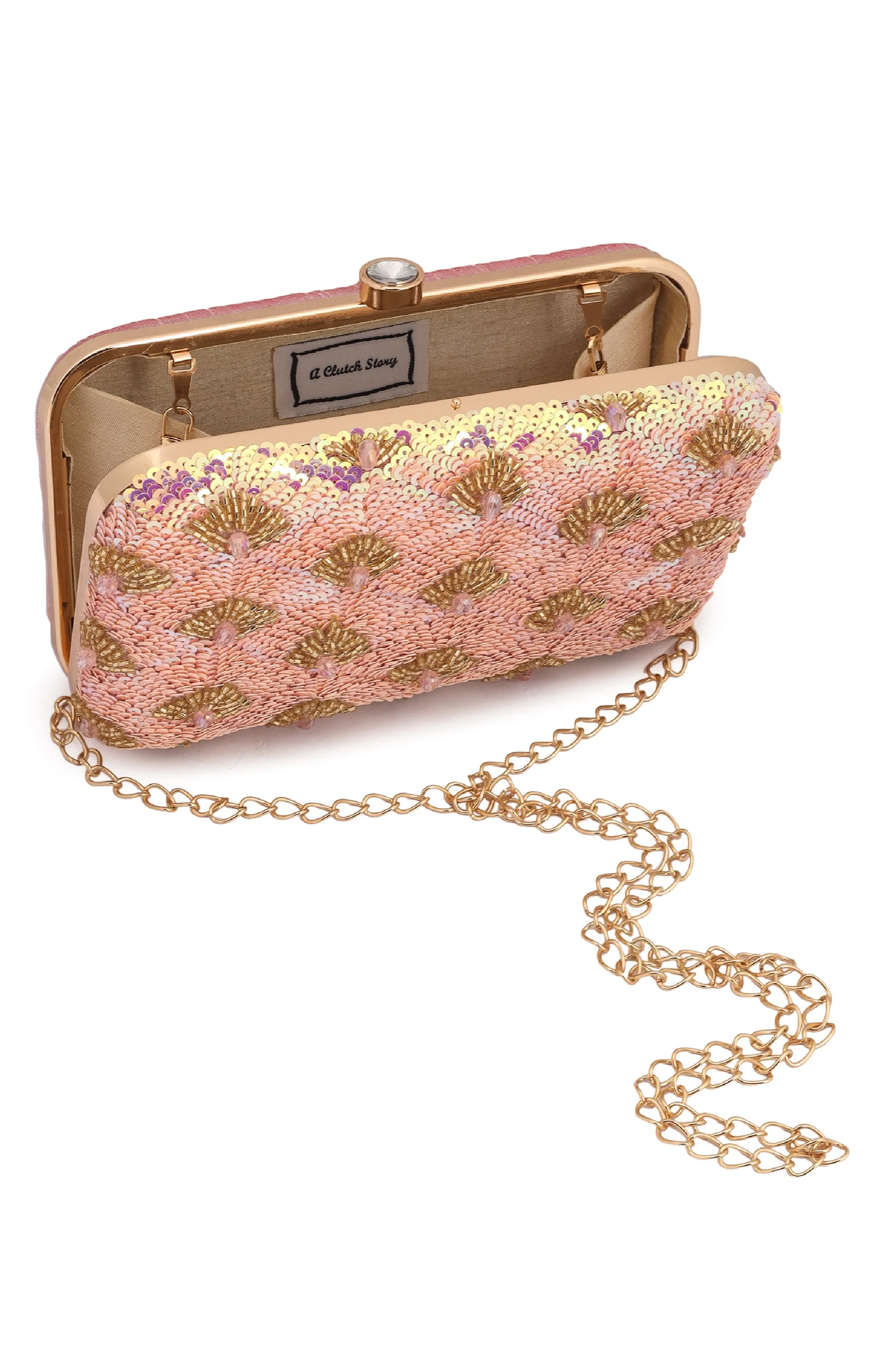 Prism Rainbow Handembroidered Clutch