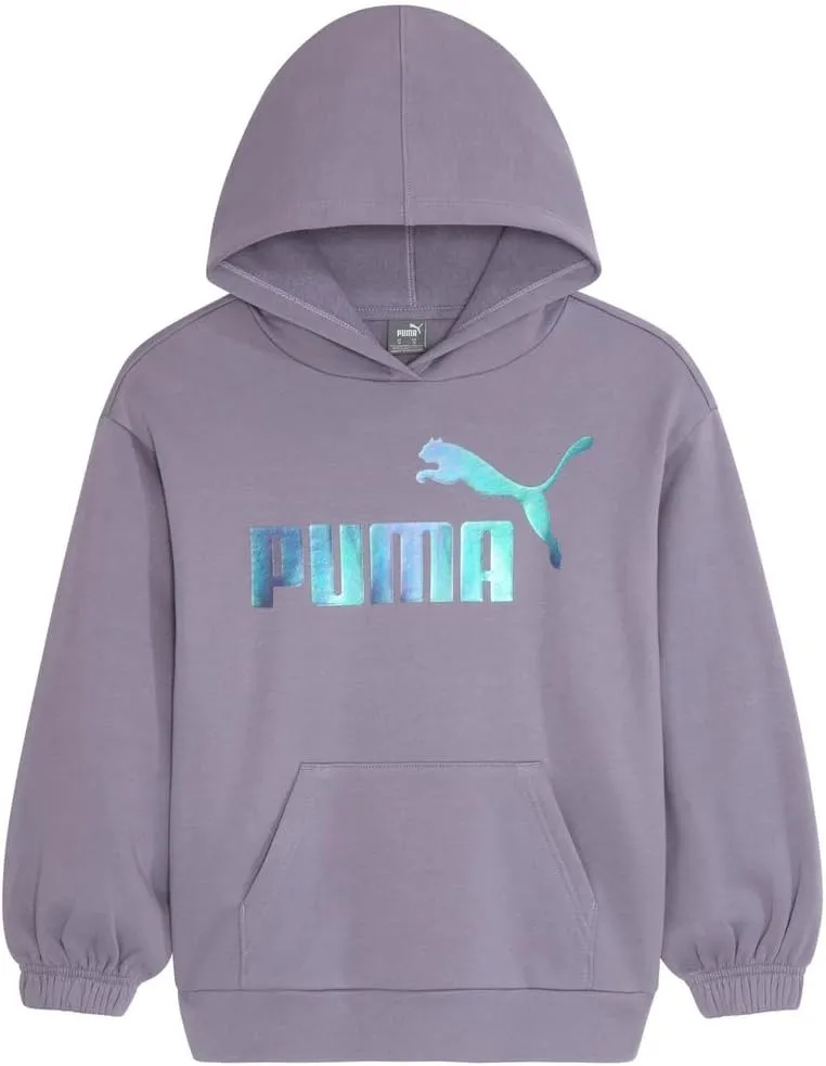 Puma Girls' Oversized Hoodie, Fleece Lined, Logo Graphics