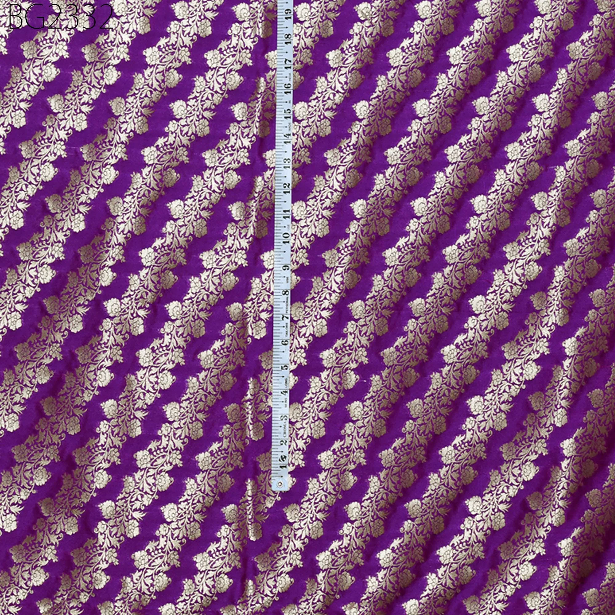 Purple Brocade Fabric by the Yard Wedding Dress Jackets Indian Blended Banarasi Dress Material Sewing Cushion Cover Home Décor DIY Crafting
