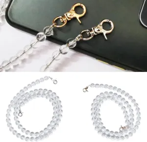 Purse Chain Strap,2 Pcs Beads String Decoration 14mm Acrylic Transparent Wear Resistant Straight Hole for DIY Curtain Wedding Shoulder Purse Chain Replacement,for Wallet,Purse Handbag Chain-1m