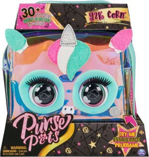 Purse Pets - Holographic Unicorn - Handbag Interactive Animal - Unicorn Kids Bag That Blinks Eyes - Shoulder Or Crossbody - Sounds & Play Modes - Toy for Kids Ages 4 