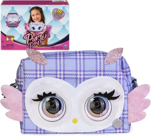 Purse Pets, Print Perfect Hoot Couture Owl, Interactive Pet Toy & Crossbody Kids Purse, over 30 Sounds & Reactions, Girls Shoulder Bag, Tween Gifts